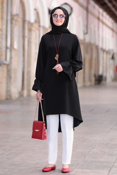 Eflin Tesettür Takım - Siyah - Fuval Moda